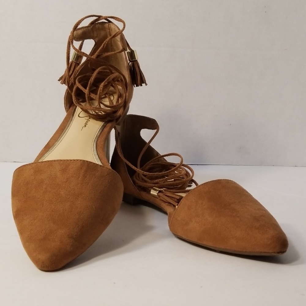 Jessica Simpson Zelssa ankle wrap flats